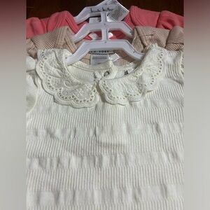 NWT - Nicole Miller Neutral and pink 3 pack Bodysuits - Baby Girl - 6/9 months